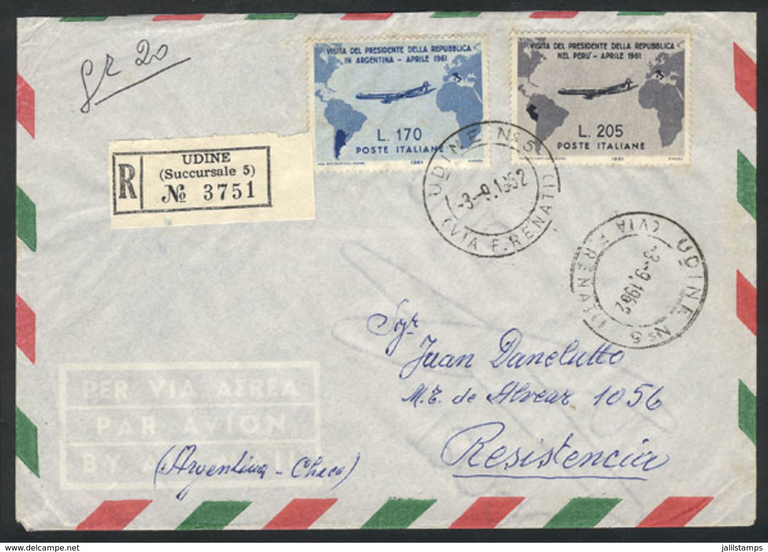 996 ITALY: Registered Airmail Cover Sent To Argentina On 3/SE/1926, Franked With Sta - Unclassified