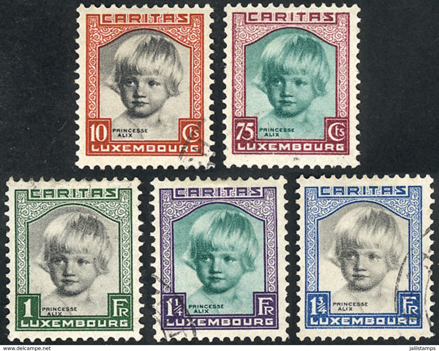 1014 LUXEMBOURG: Sc.B45/B49, 1931 Princess Alix, Complete Set Of 5 Used Values, Excel - Otros & Sin Clasificación