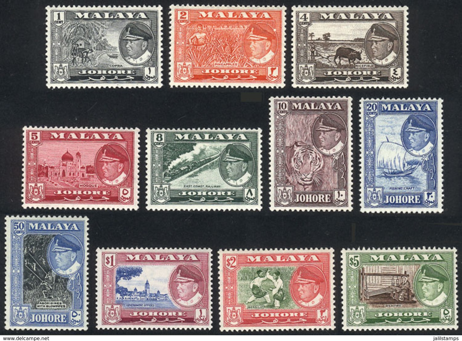 1018 MALAYA: Sc.158/168, 1960 Animals, Ships, Sports And Other Topics, Complete Set O - Johore