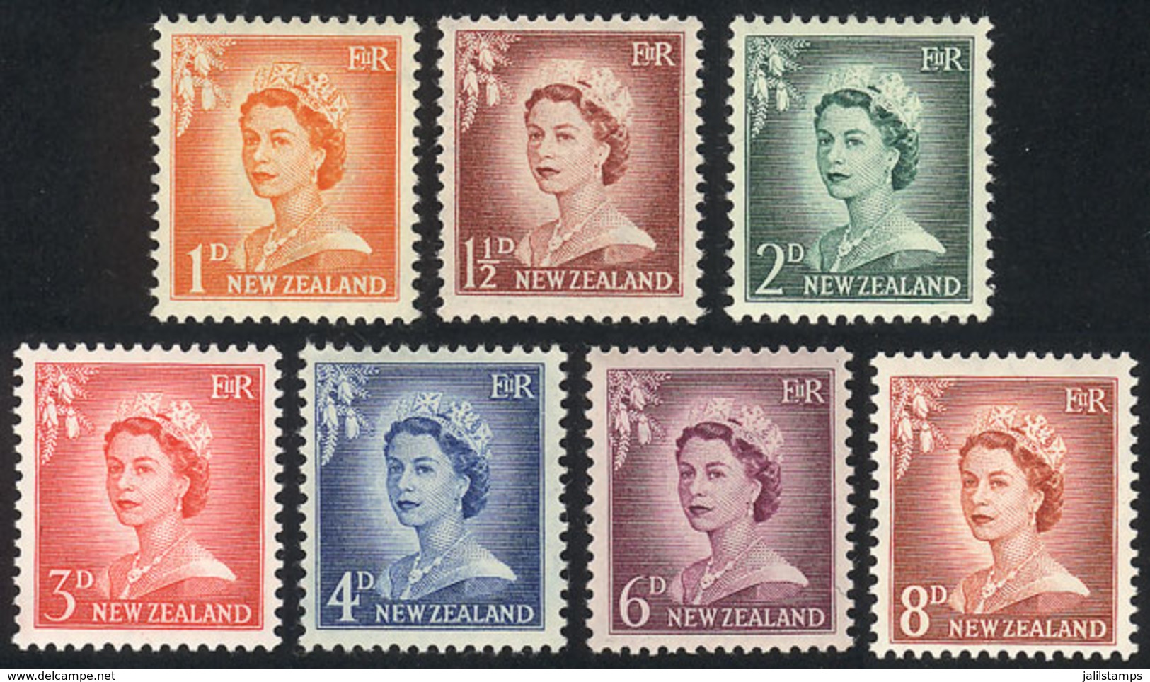 1051 NEW ZEALAND: Sc.306/12, 1955/9 Elizabeth II, Complete Set Of 7 Unmounted Values - Other & Unclassified