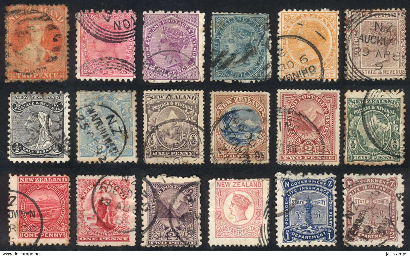 1052 NEW ZEALAND: Small Lot Of Old Used Stamps, A Few May Have Minor Defects, Most Of - Other & Unclassified