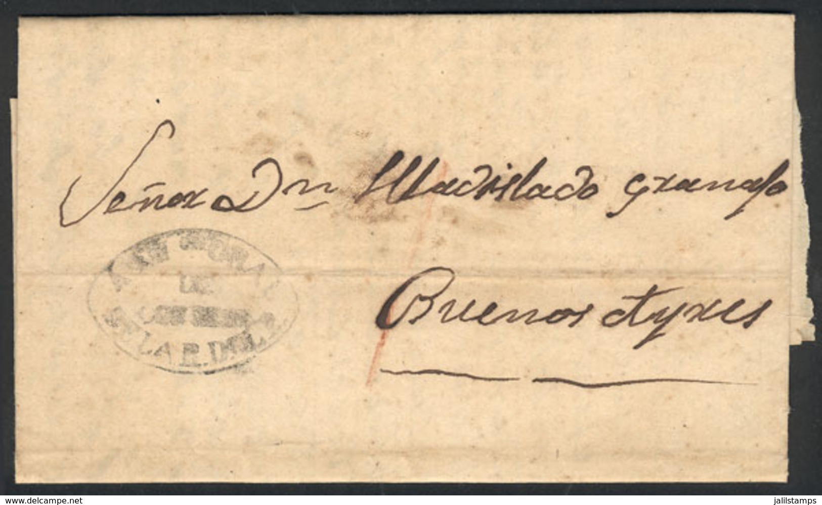 1074 PARAGUAY: "Entire Letter Dated Asunción 20/MAY/1861, Sent To Buenos Aires Per St - Paraguay