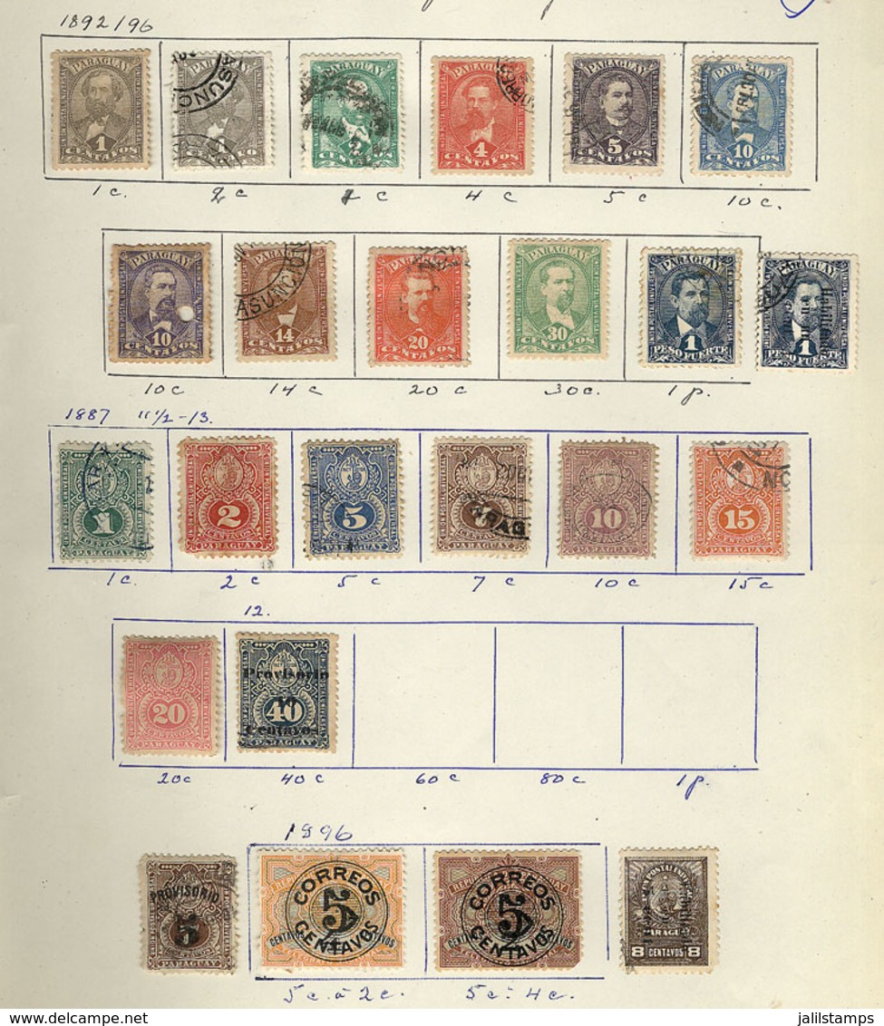 1099 PARAGUAY, PERU, URUGUAY, ETC: Old Collection On Pages With Many Stamps Of Variou - Paraguay