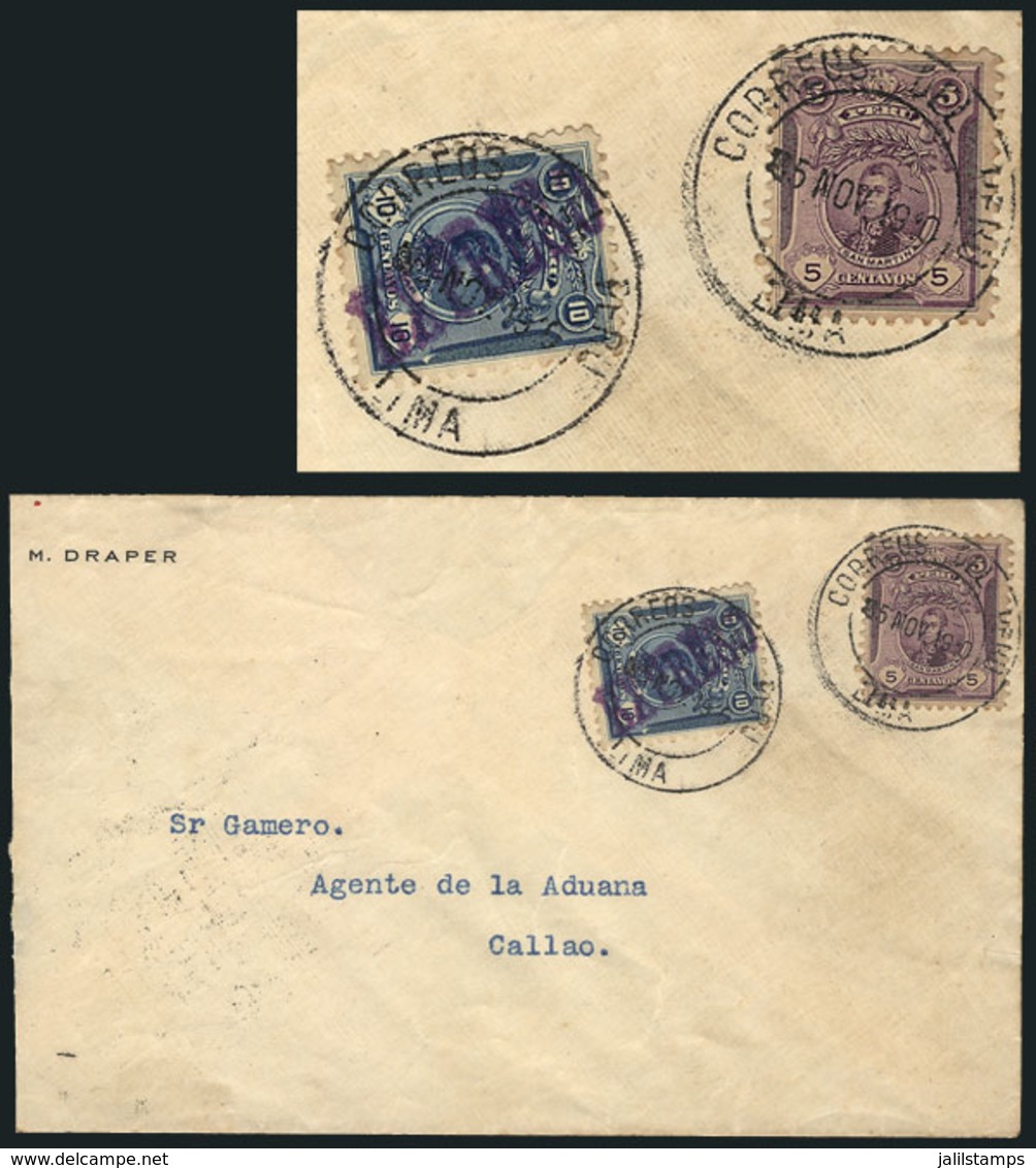 1102 PERU: Express Cover Sent From Lima To Callao On 25/NO/1910, Franked With 5c. San - Peru