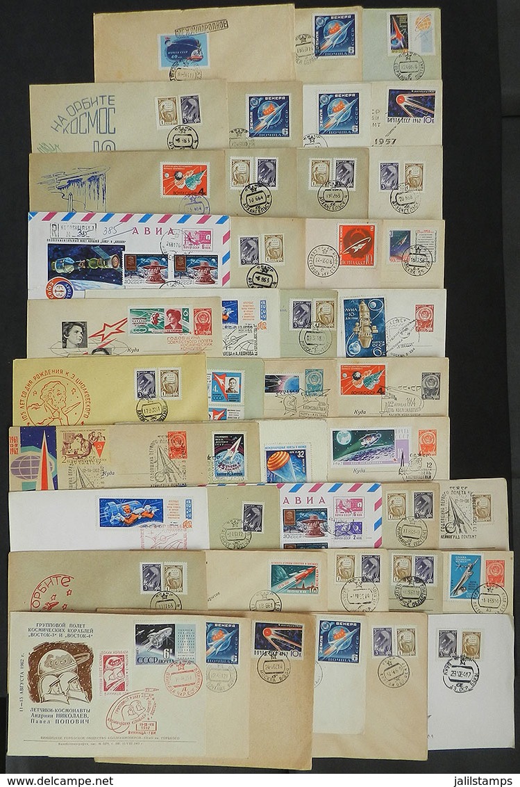 1164 RUSSIA: More Than 40 Covers Of 1950/60s With Cancels And/or Postages Of Topic SP - Otros & Sin Clasificación