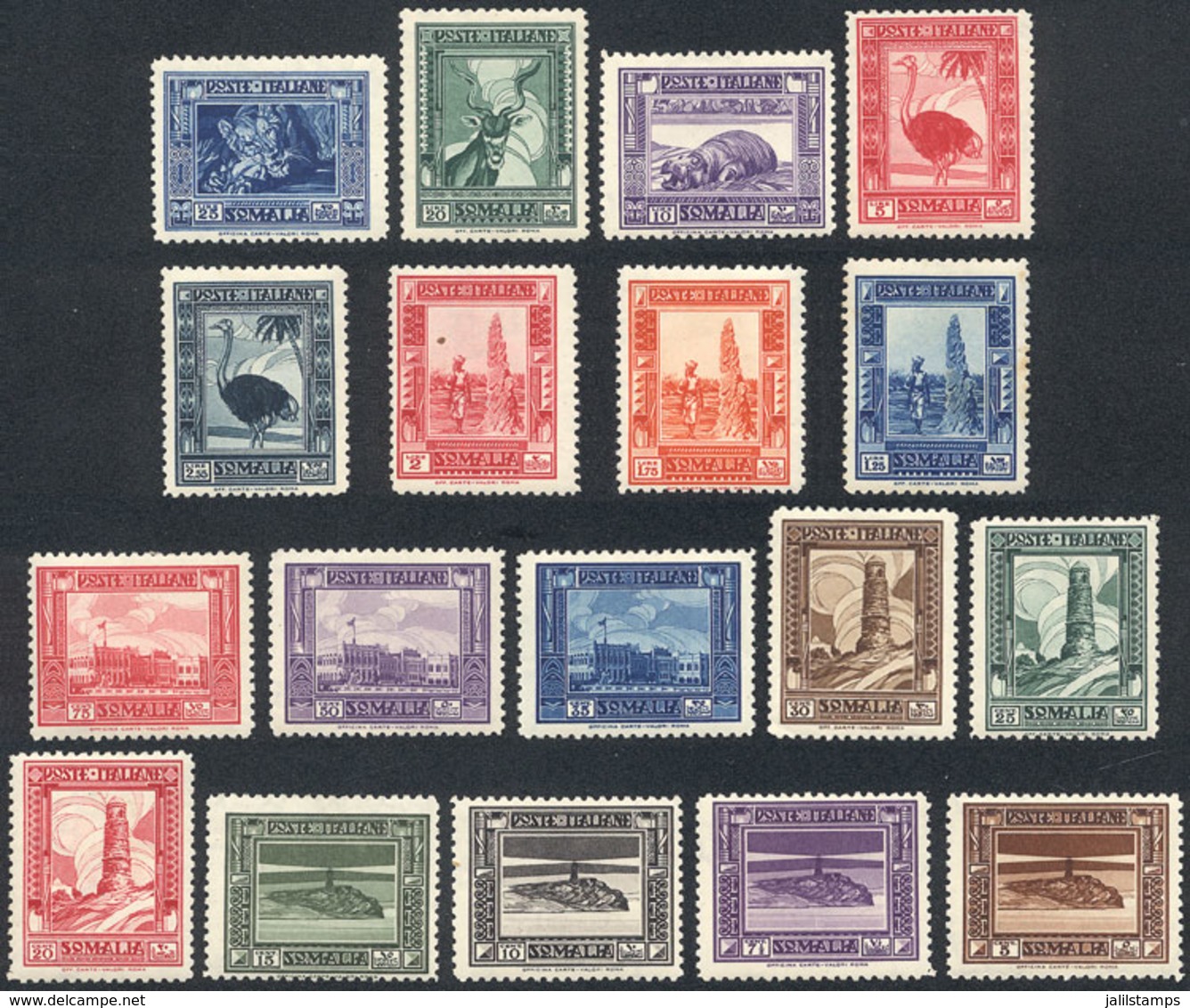 1179 SOMALIA: Sc.138/155, 1932 Complete Set Of 18 Values, Lightly Hinged, Very Fine Q - Somalia (1960-...)