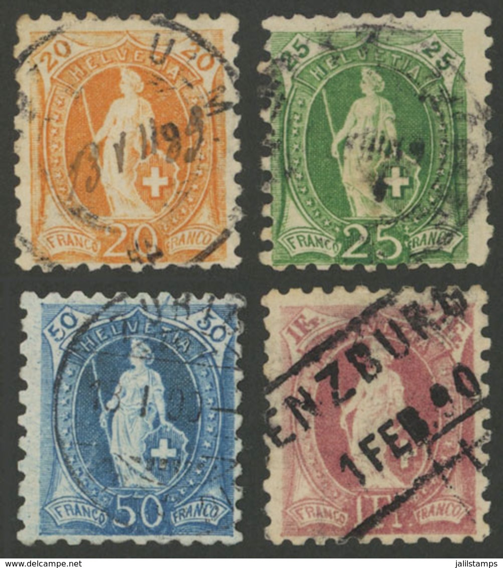 1197 SWITZERLAND: Sc.89 + 90 + 92 + 93, 1888 Stamps Perf 9½, Fine General Quality, Ca - Other & Unclassified