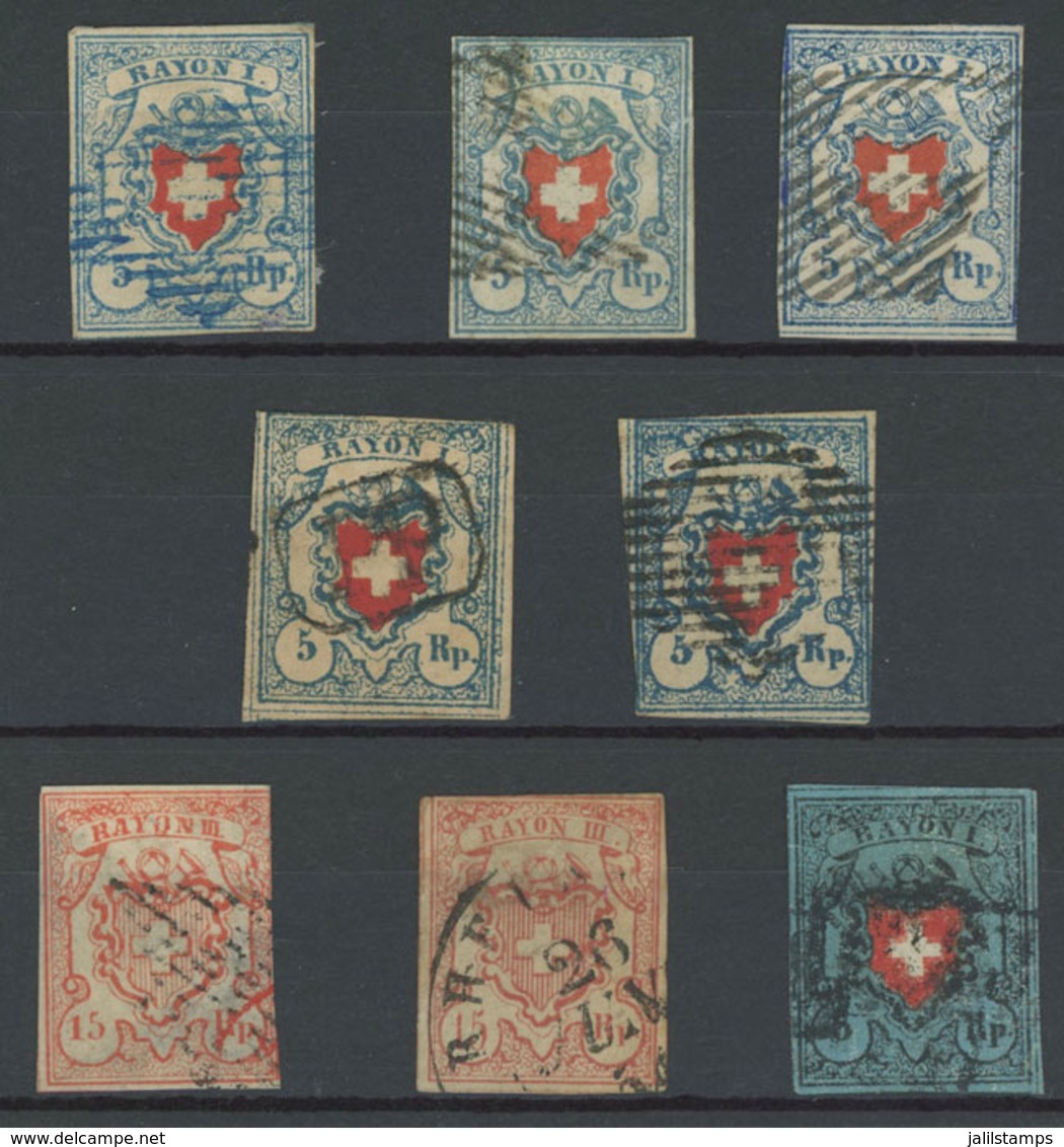 1208 SWITZERLAND: Stockcard With 8 Classic Stamps, Mixed Quality (genuine, But With F - Other & Unclassified