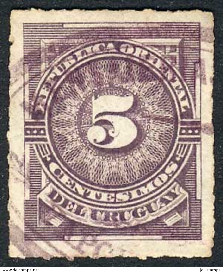 1246 URUGUAY: "Yv.61, With An Extremely Rare Violet Oval Cancel: ""MENSAJERÍAS  . . . - Uruguay