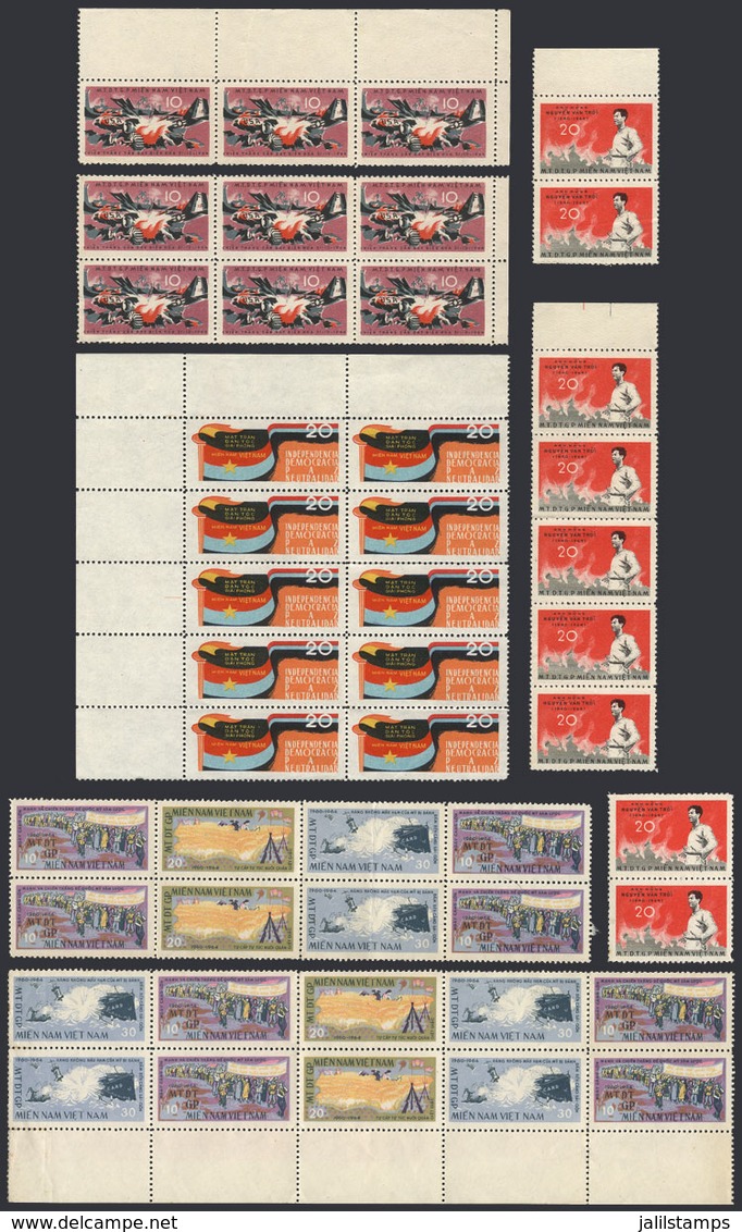 1289 VIET NAM - MIEN NAM: Circa 1964, Lot Of 46 MNH Stamps (issued Without Gum), Gene - Vietnam