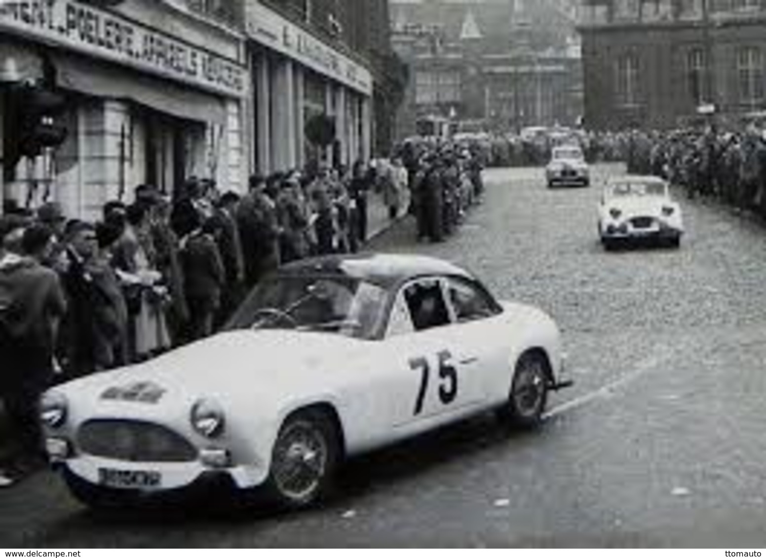 Liège-Rome-Liège Rally 1954  -  Salmson 2300S - Pilotes: Cotton/Lemarle  -  15x10cms PHOTO - Rallyes