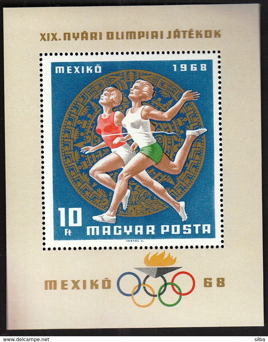 Hungary/ Olympic Games Mexico City 1968 / Athletics / Michel Bl 65 A / MNH - Sommer 1968: Mexico