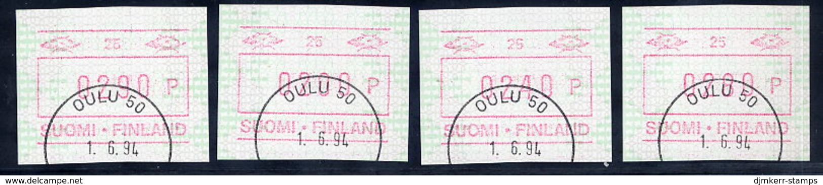 FINLAND 1990 Definitive  Issue With ATM Number, 4 Different Values Used .  Michel 8 - Automaatzegels [ATM]