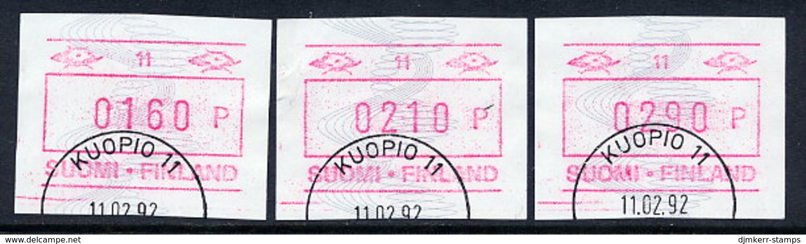 FINLAND 1990 Definitive With ATM Number , 3 Different Values Used .Michel 8 - Machine Labels [ATM]