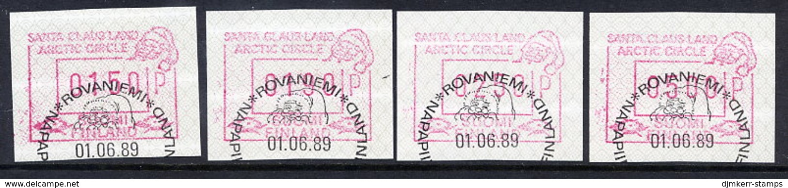 FINLAND 1989 Santa Claus Land , 4 Different Values Used .Michel 6 - Automatenmarken [ATM]