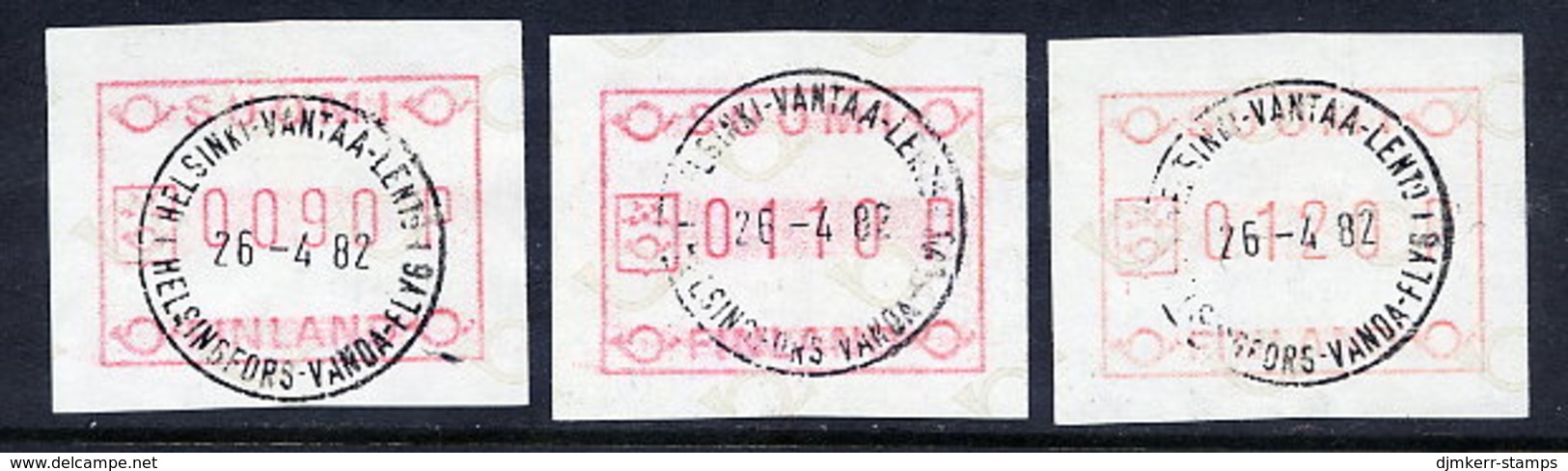 FINLAND 1982 Definitive , 3 Different Values Used .Michel 1 - Machine Labels [ATM]