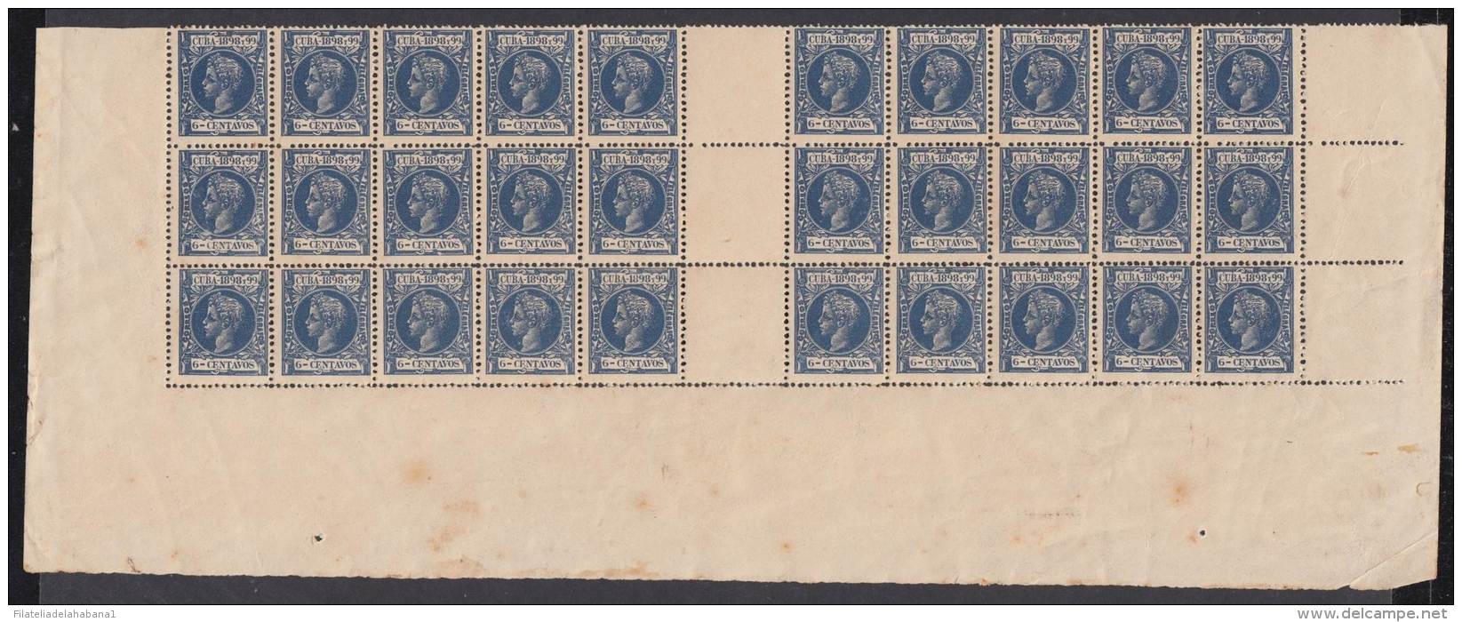 1898-230 CUBA ESPAÑA SPAIN, 1898 (LG1406) 6c BLOCK 30 AUTONOMIA, GOMA ORIGINAL. - Neufs