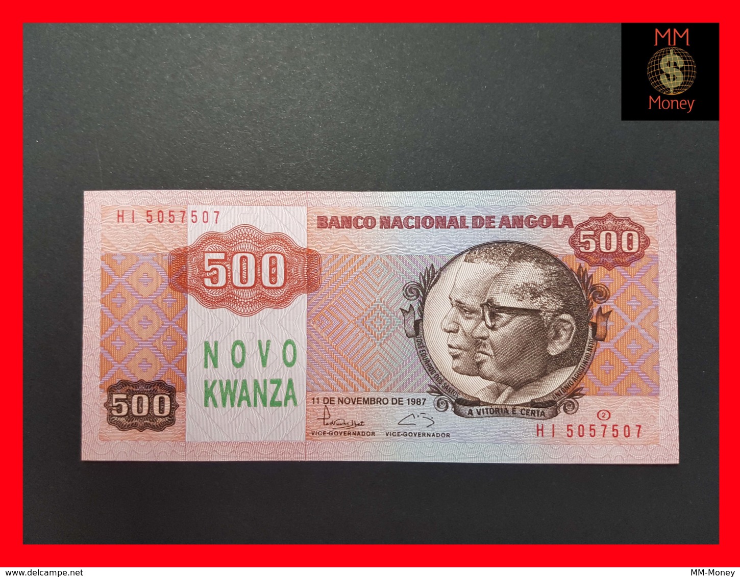 ANGOLA 500 Novo Kwanzas 11.11.1987 P. 123 UNC - Angola