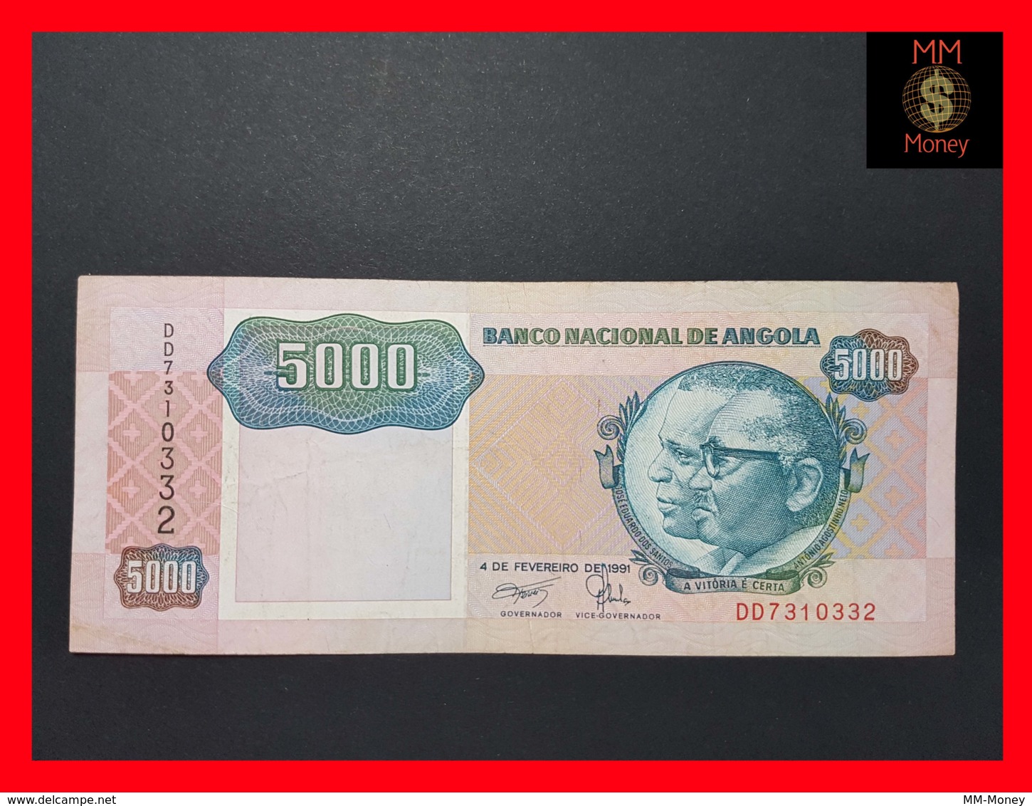 ANGOLA 5.000 5000 Kwanzas 4.2.1991 P. 130 B  VF - Angola