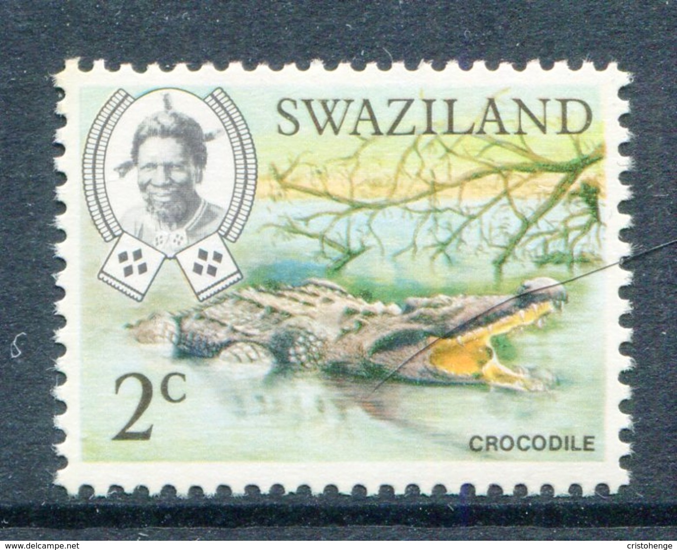 Swaziland 1969-75 Wildlife - 2c Crocodile - P.12½ X 12 - HM (SG 163b) - Swaziland (1968-...)