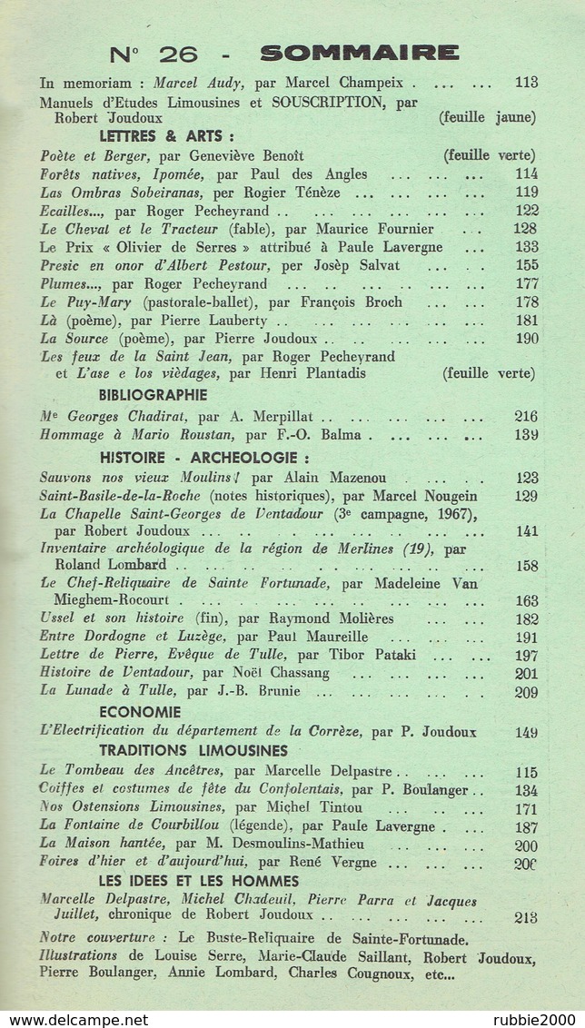 LEMOUZI 1968 VENTADOUR LIMOGES TULLE EGLETONS USSEL CHAUMEIL LE DORAT SEGUR LE CHATEAU SAINT JUNIEN AIXE SUR VIENNE - Limousin