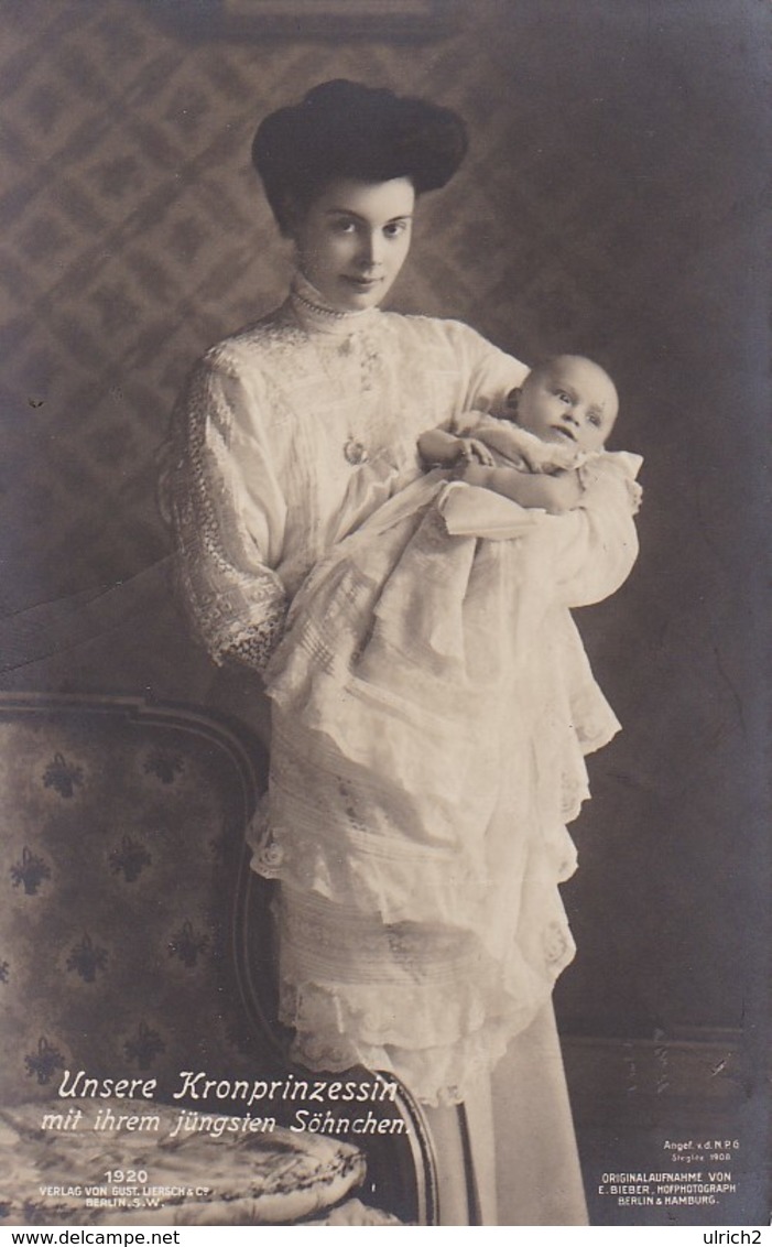 AK Unsere Kronprinzessin Mit Ihrem Jüngsten Söhnchen - Ca. 1910 (36124) - Royal Families