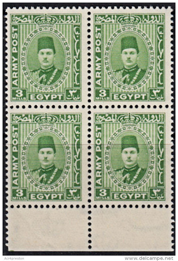 F0023 EGYPT 1939, SG A14 3 Mills Army Post,  MNH Block Of 4 - Unused Stamps