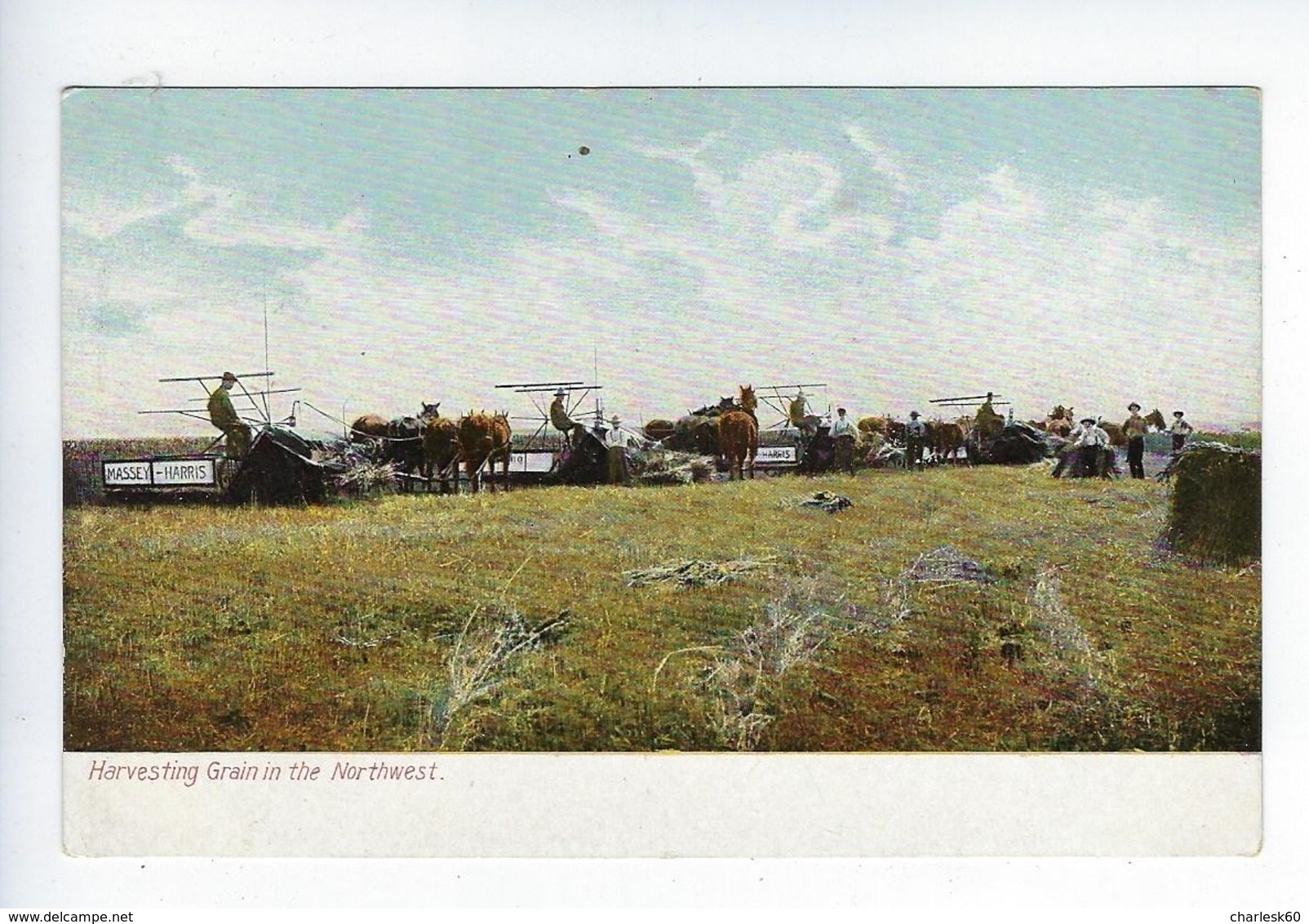 CPA Harvesting Grain In The Northwest Agriculture Récolte Céréales - Autres & Non Classés