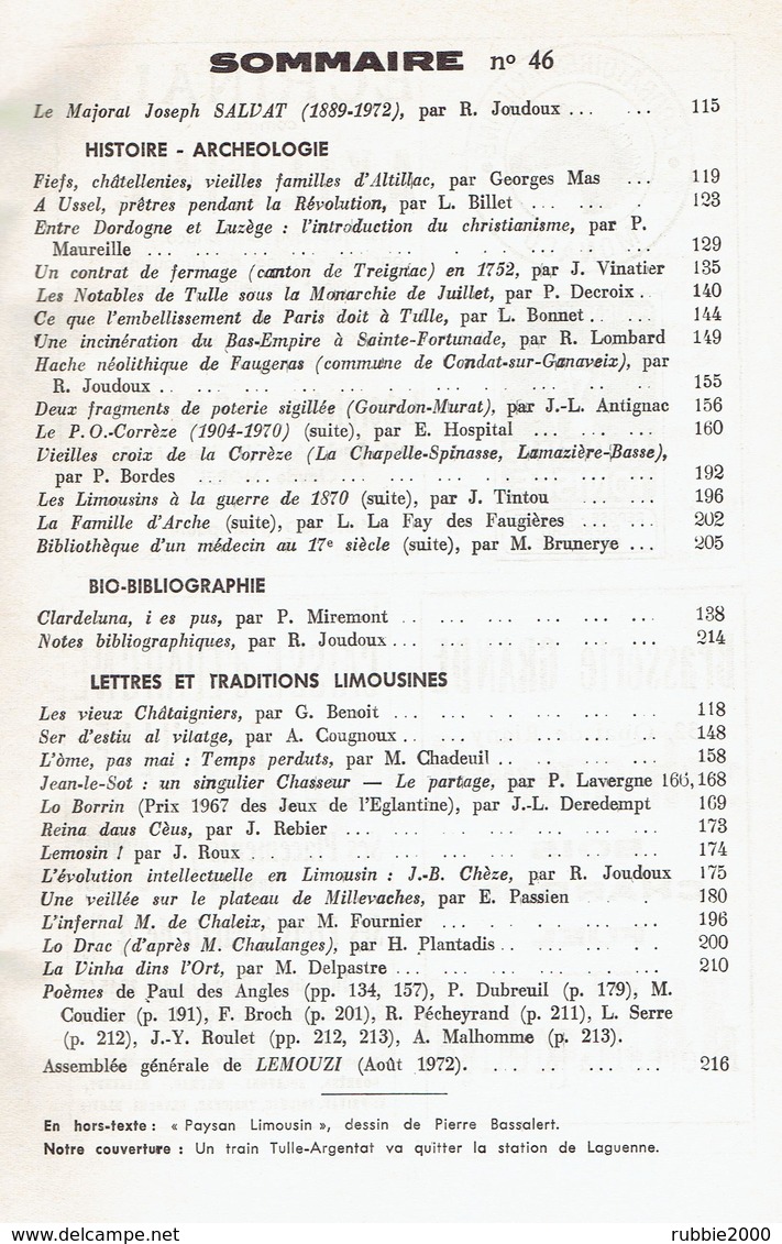 LEMOUZI 1973 USSEL ALTILLAC TULLE MILLEVACHES TREIGNAC GUERRE 1870 LES TRAINS DE CORREZE CONDAT SUR GANAVEIX ARCHE - Limousin