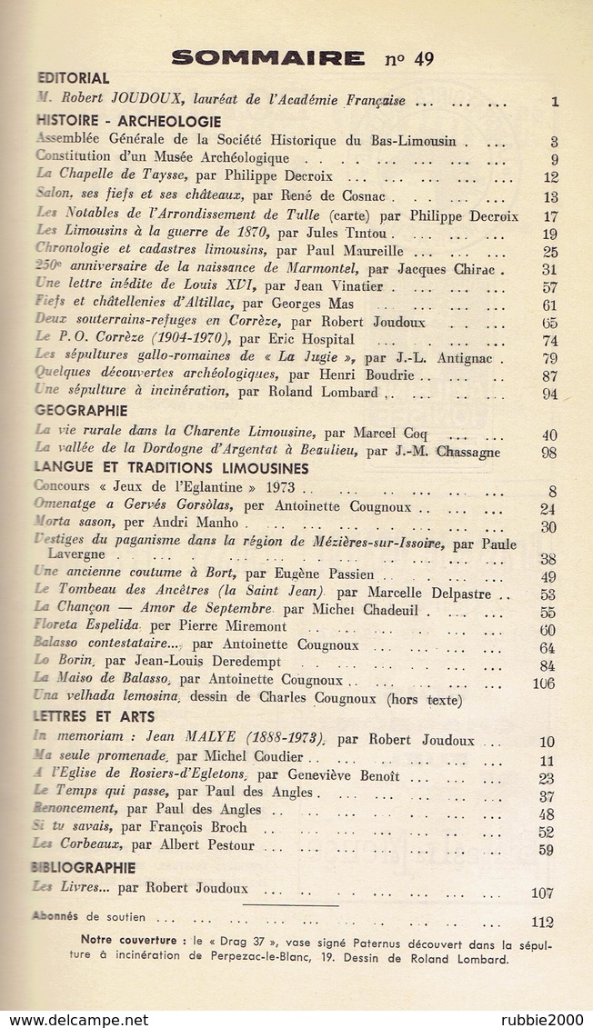 LEMOUZI 1974 MARMONTEL BORT SALON LA TOUR TULLE ALTILLAC PARPEZAC LE BLANC CHAMPAGNAC ARGENTAT CHAUMEIL TAYSSE MEZIERES - Limousin