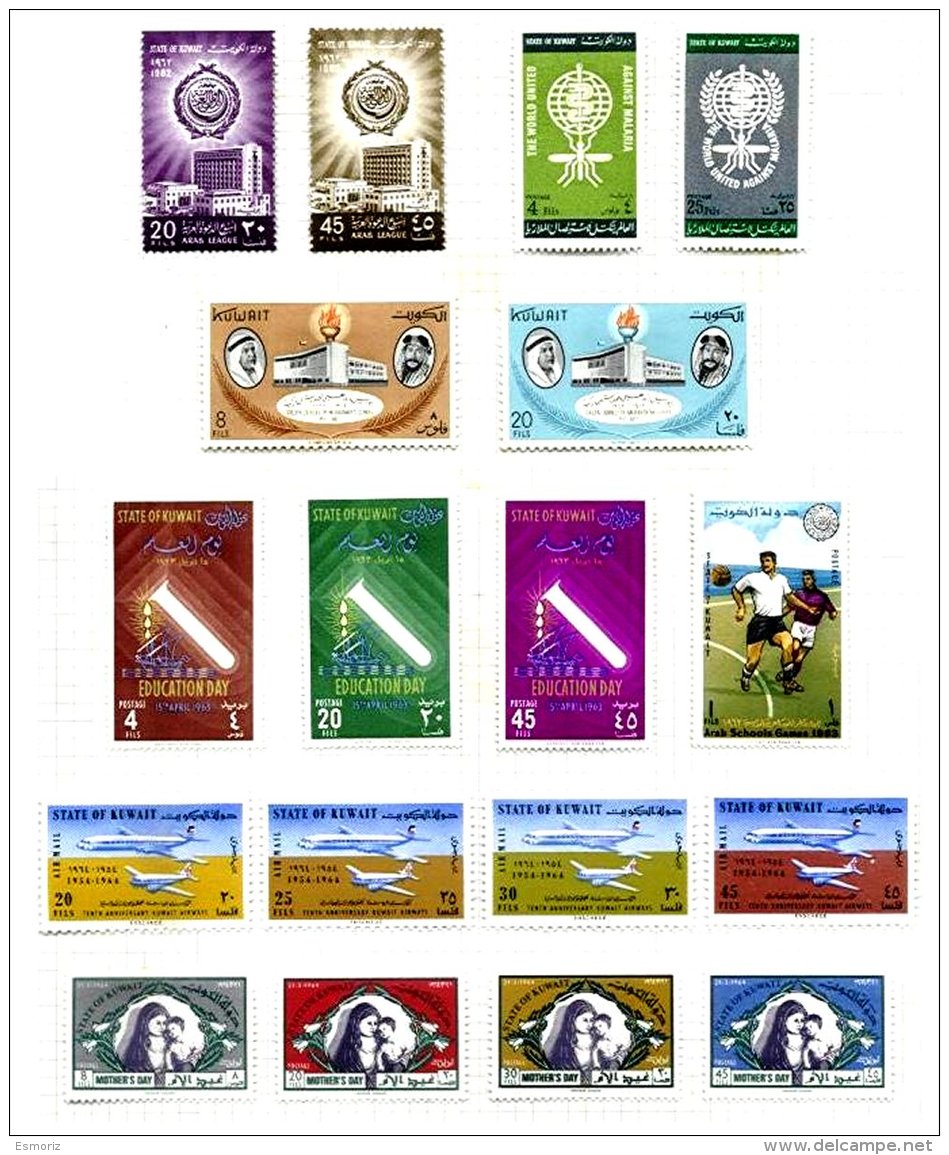 KUWAIT, Commemoratives, Yv 163/66, 171/72, 181/83, 202, 235/38, Av 5/8, * MLH, F/VF, Cat. &euro; 14 - Kuwait