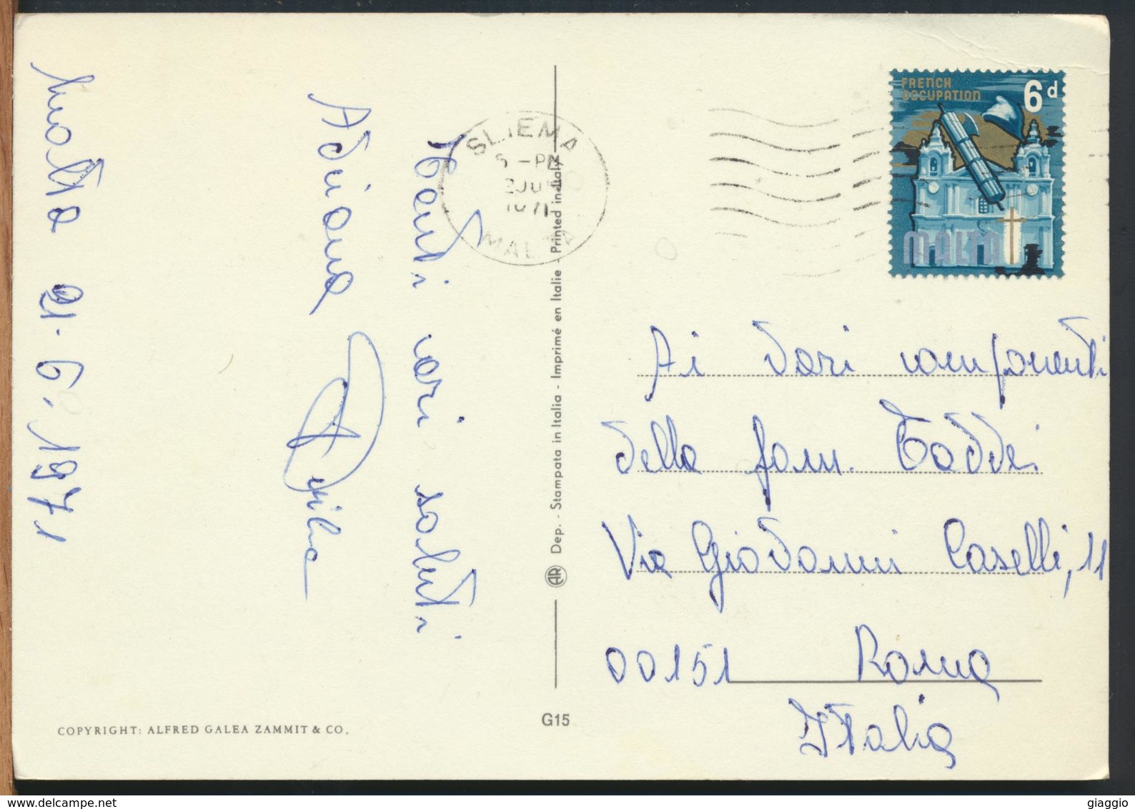 °°° 11077 - MALTA - VALLETTA - THE CORRIDOR - GOVERNOR'S PALACE - 1971 With Stamps °°° - Malta