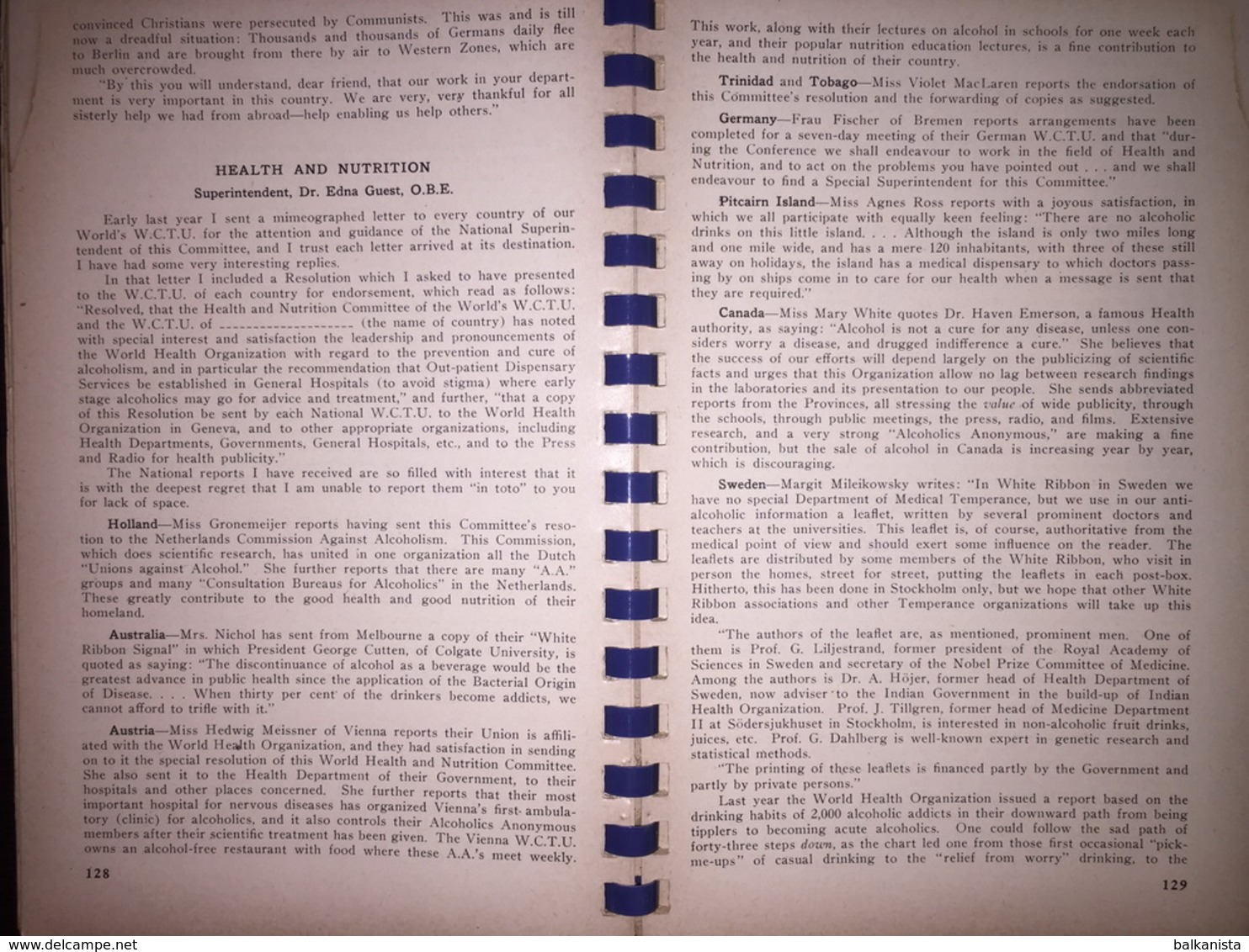 Twenty-First Report Of World's Woman's Christian Temperance Union 1953 Missionary - Biblia, Cristianismo