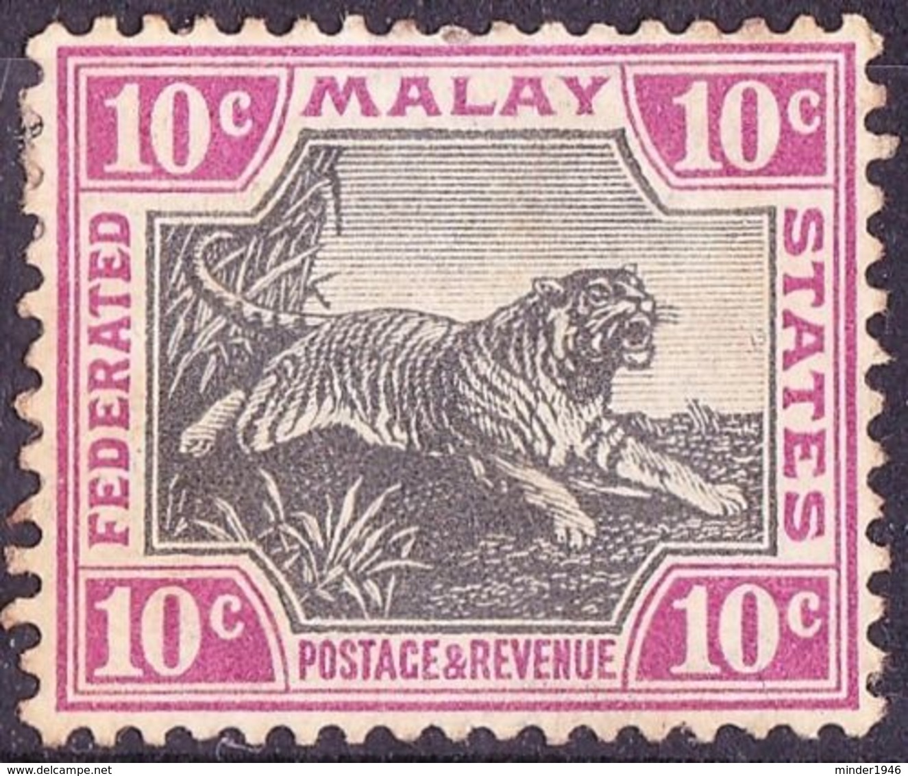 MALAYA 1904 10 Cents Black & Claret SG43b MH - Malayan Postal Union
