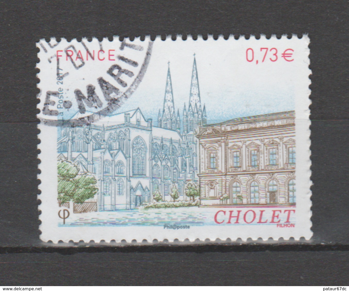 FRANCE / 2017 / Y&T N° 5142 : Cholet - Place Travot (sans Vignette 90ème Congrès FFAP) - Oblitéré 2017. SUPERBE ! - 2010-.. Matasellados