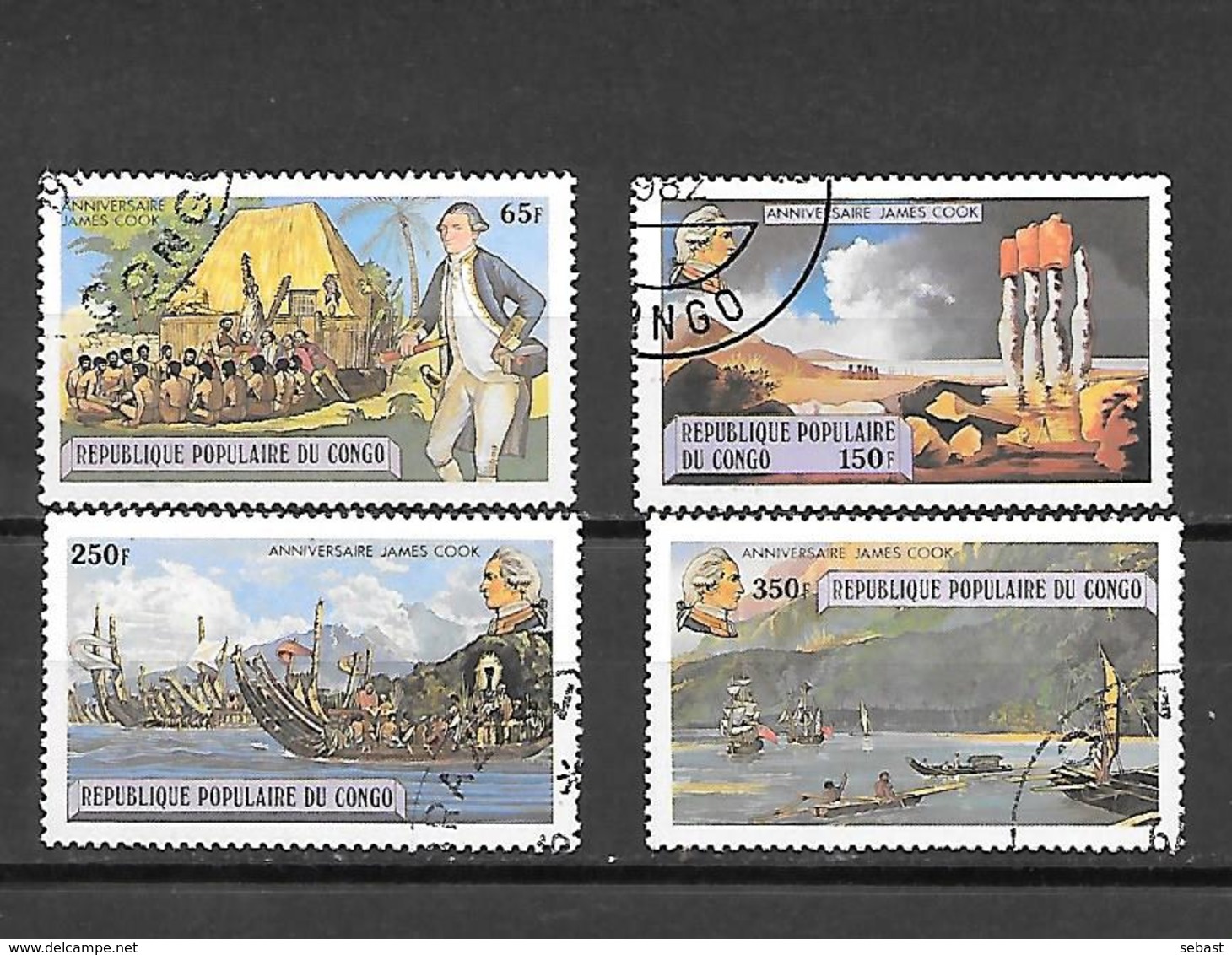 TIMBRE OBLITERE DU  CONGO BRAZZA DE 1979 N° MICHEL 670/73 - Oblitérés