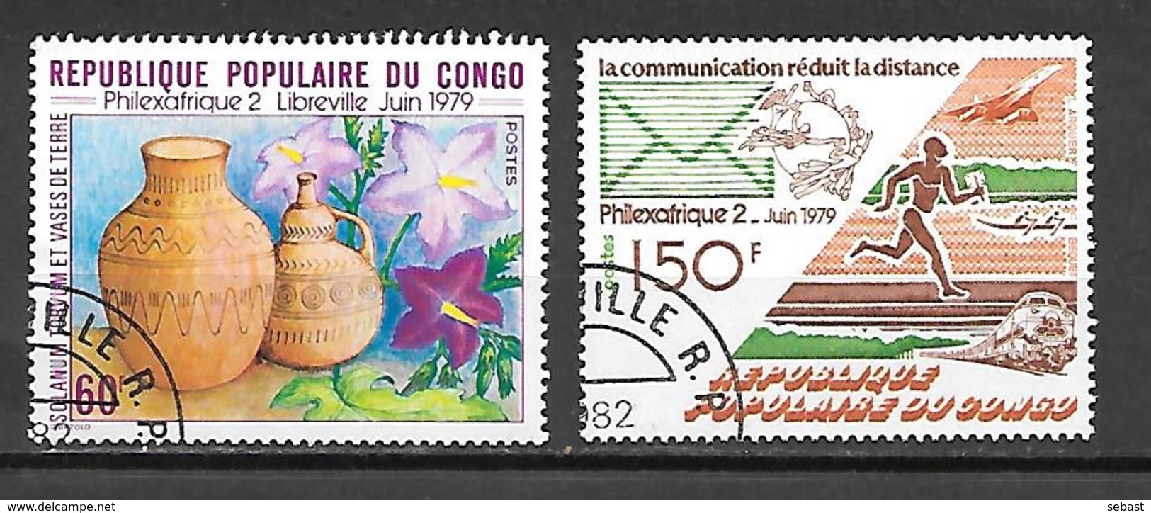 TIMBRE OBLITERE DU  CONGO BRAZZA DE 1979 N° MICHEL 678/79 - Oblitérés