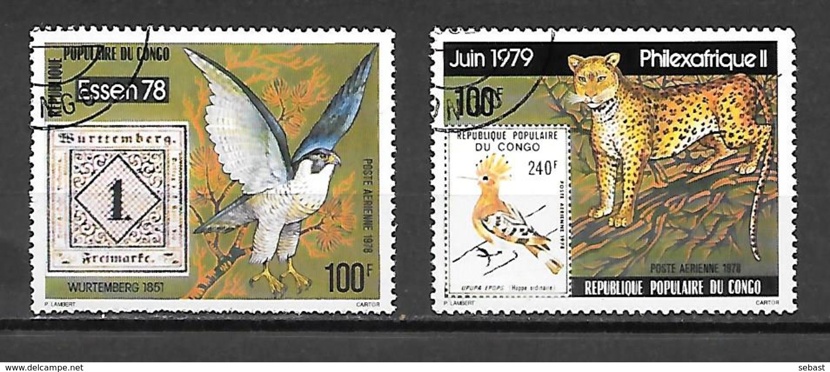 TIMBRE OBLITERE DU  CONGO BRAZZA DE 1978 N° MICHEL 652/53 - Oblitérés