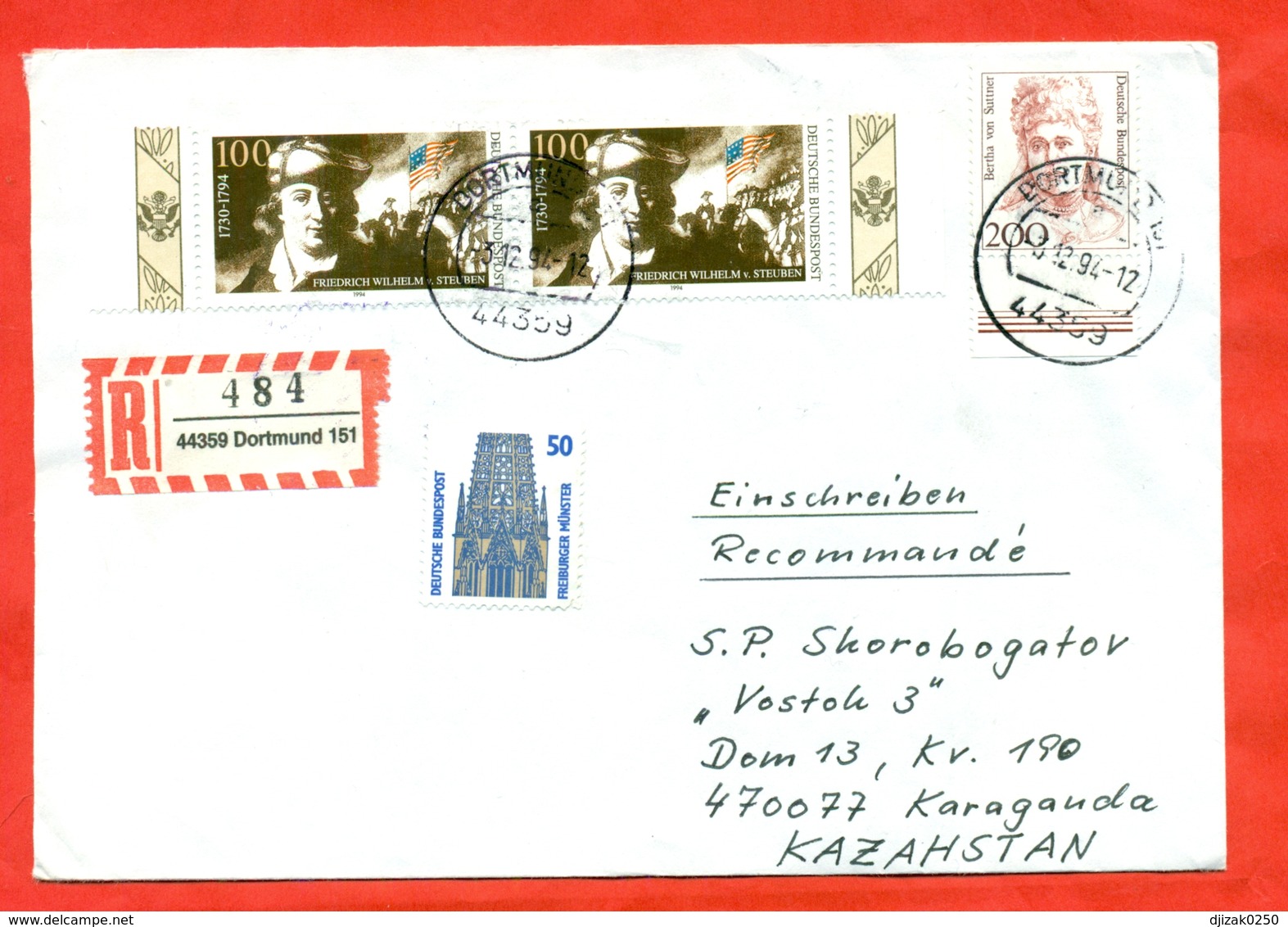 Germany 1994.General Steuben-Fighter For America's Freedom.Custom Envelope Past Mail. - Covers & Documents