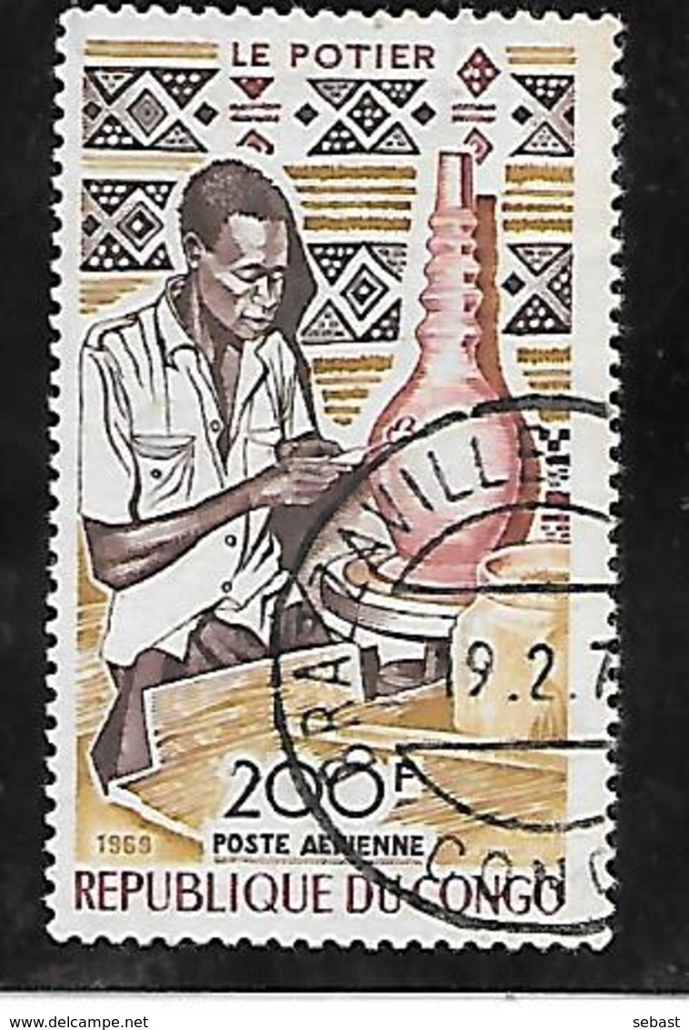 TIMBRE OBLITERE DU  CONGO BRAZZA DE 1970 N° MICHEL 209 - Oblitérés