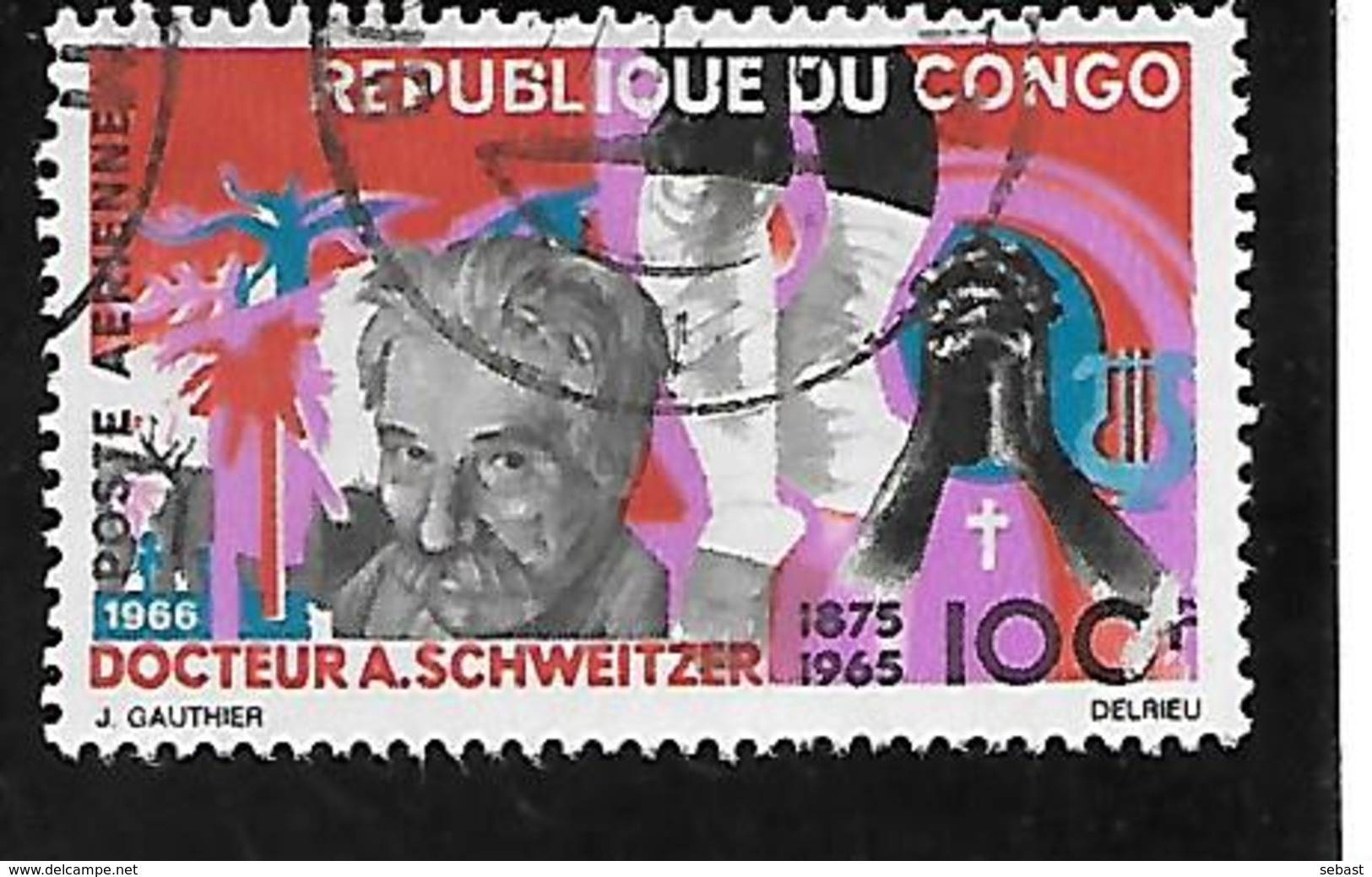 TIMBRE OBLITERE DU  CONGO BRAZZA DE 1966 N° MICHEL 107 - Oblitérés