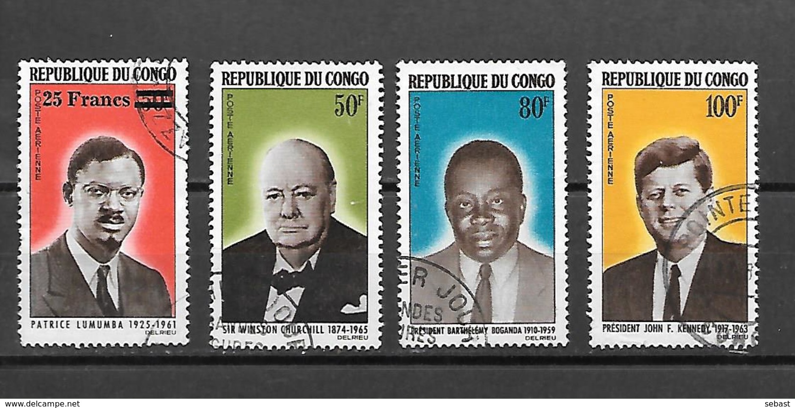 TIMBRE OBLITERE DU  CONGO BRAZZA DE 1965 N° MICHEL 71/74 - Oblitérés