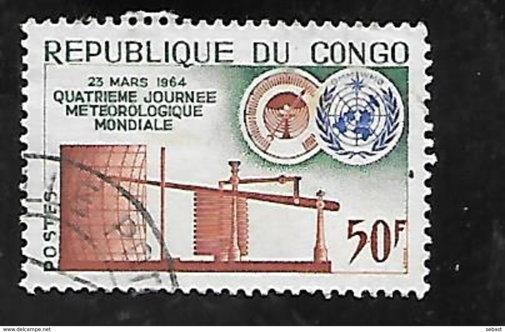 TIMBRE OBLITERE DU  CONGO BRAZZA DE 1964 N° MICHEL 42 - Oblitérés