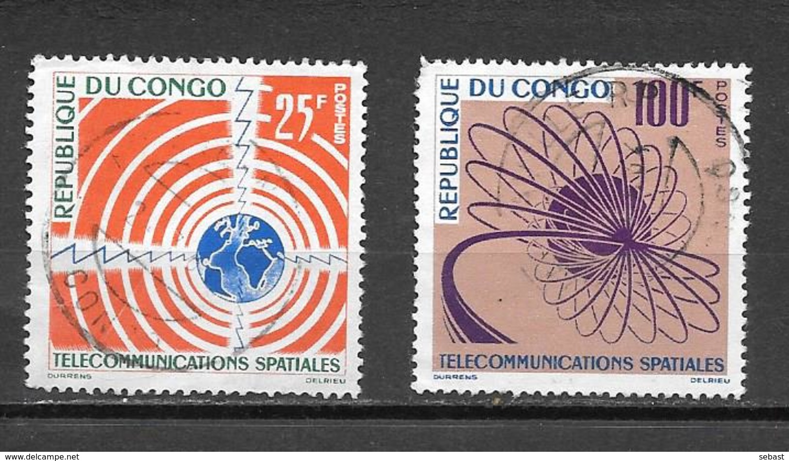 TIMBRE OBLITERE DU  CONGO BRAZZA DE 1963 N° MICHEL 30/31 - Usados