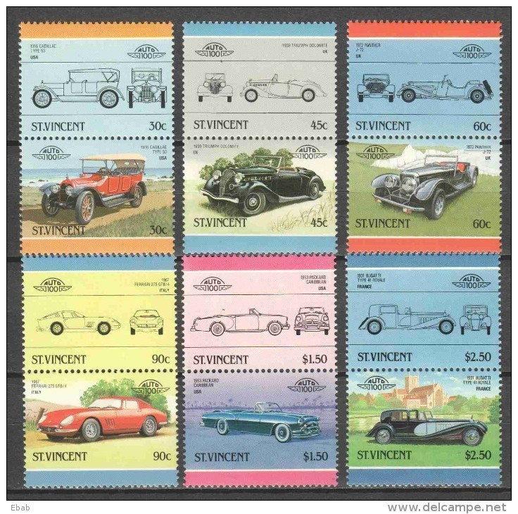 St Vincent 1986 Mi 916-927 MNH CARS - Cars