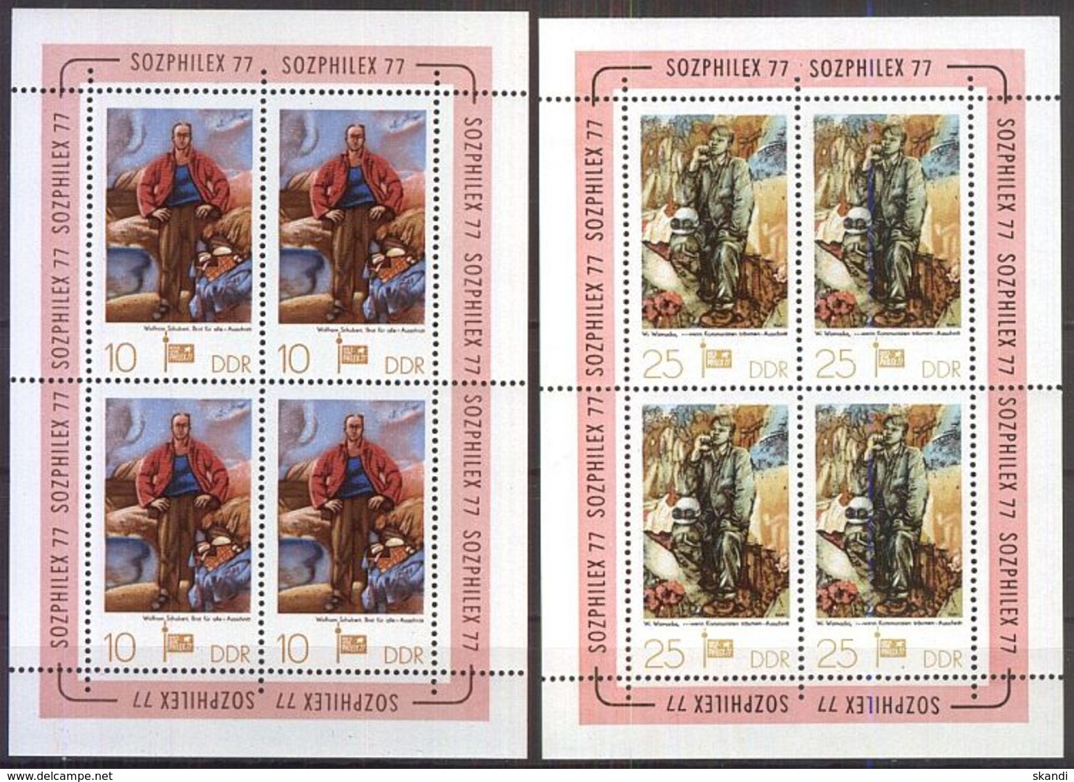 DDR 1977 Mi-Nr. 2247/48 Kleinbogen ** MNH - 1971-1980