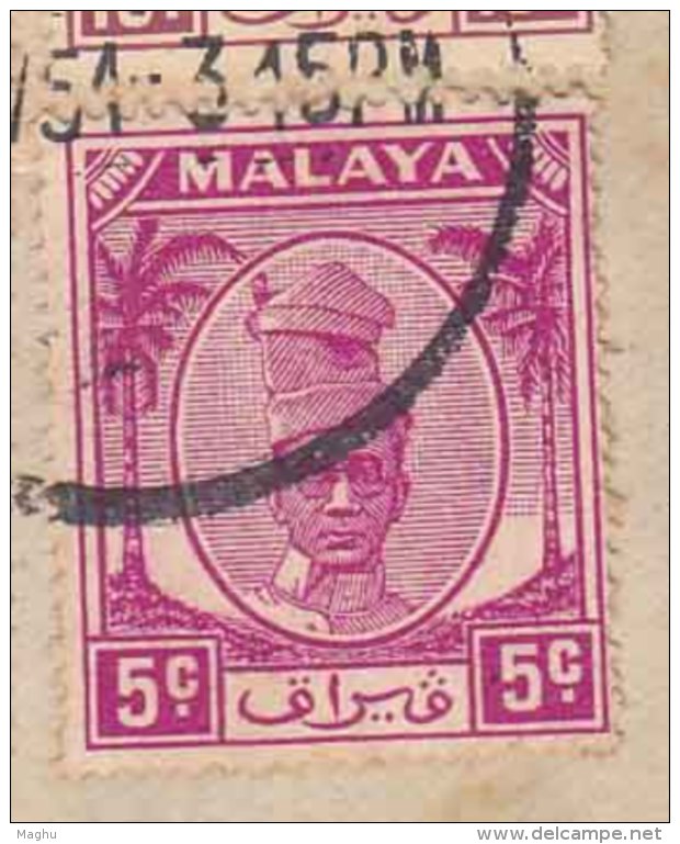 Perak 5c Used On Cover Malaya, - Perak