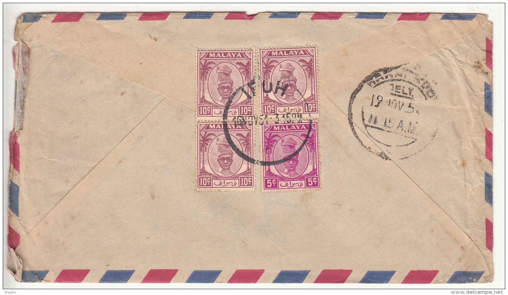 Perak 5c Used On Cover Malaya, - Perak