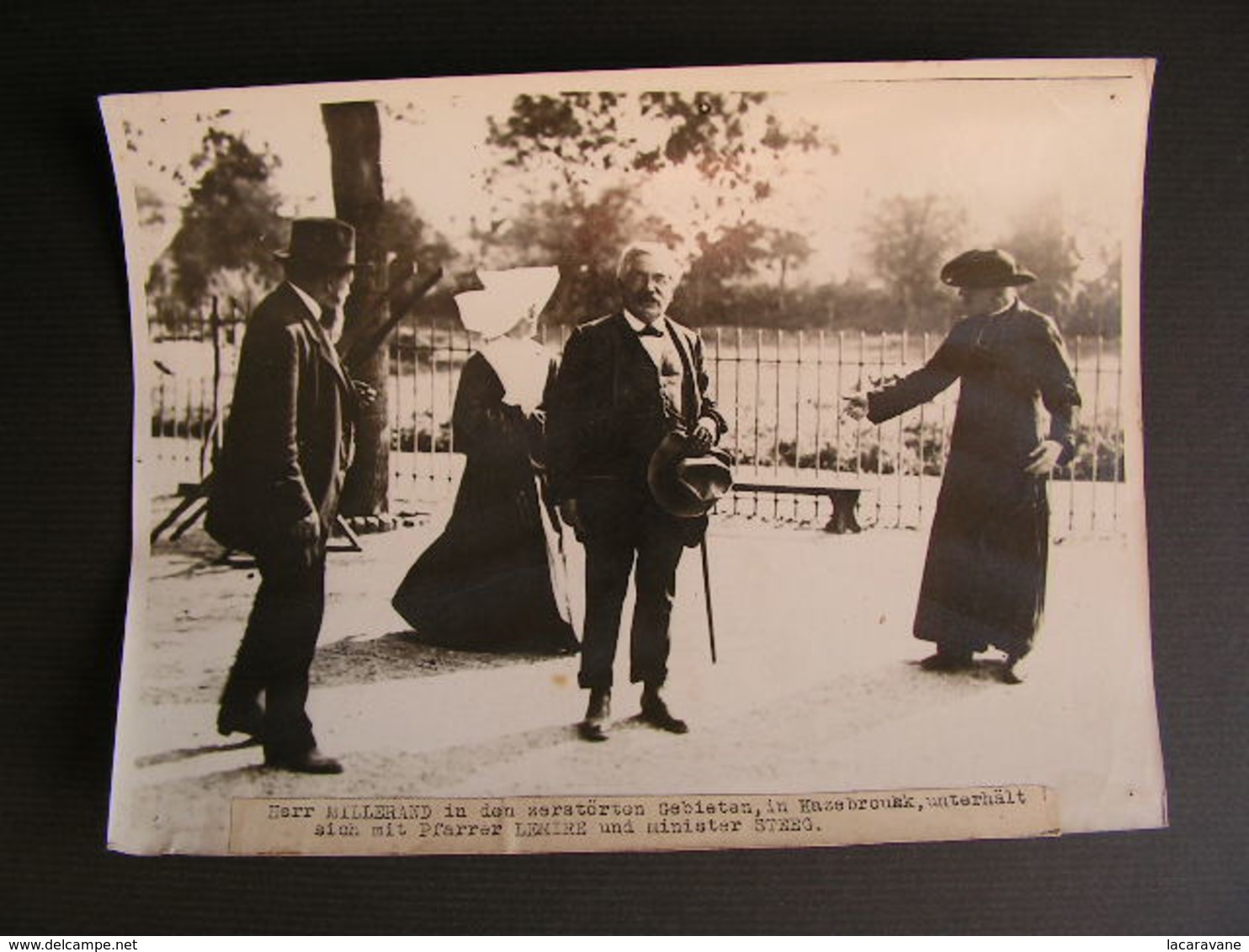 Photo Originale Henri Manuel  President De La Republique Alexandre Millerand Hazebrouck Nord Steeg Abbé Lemire 6 - Célébrités