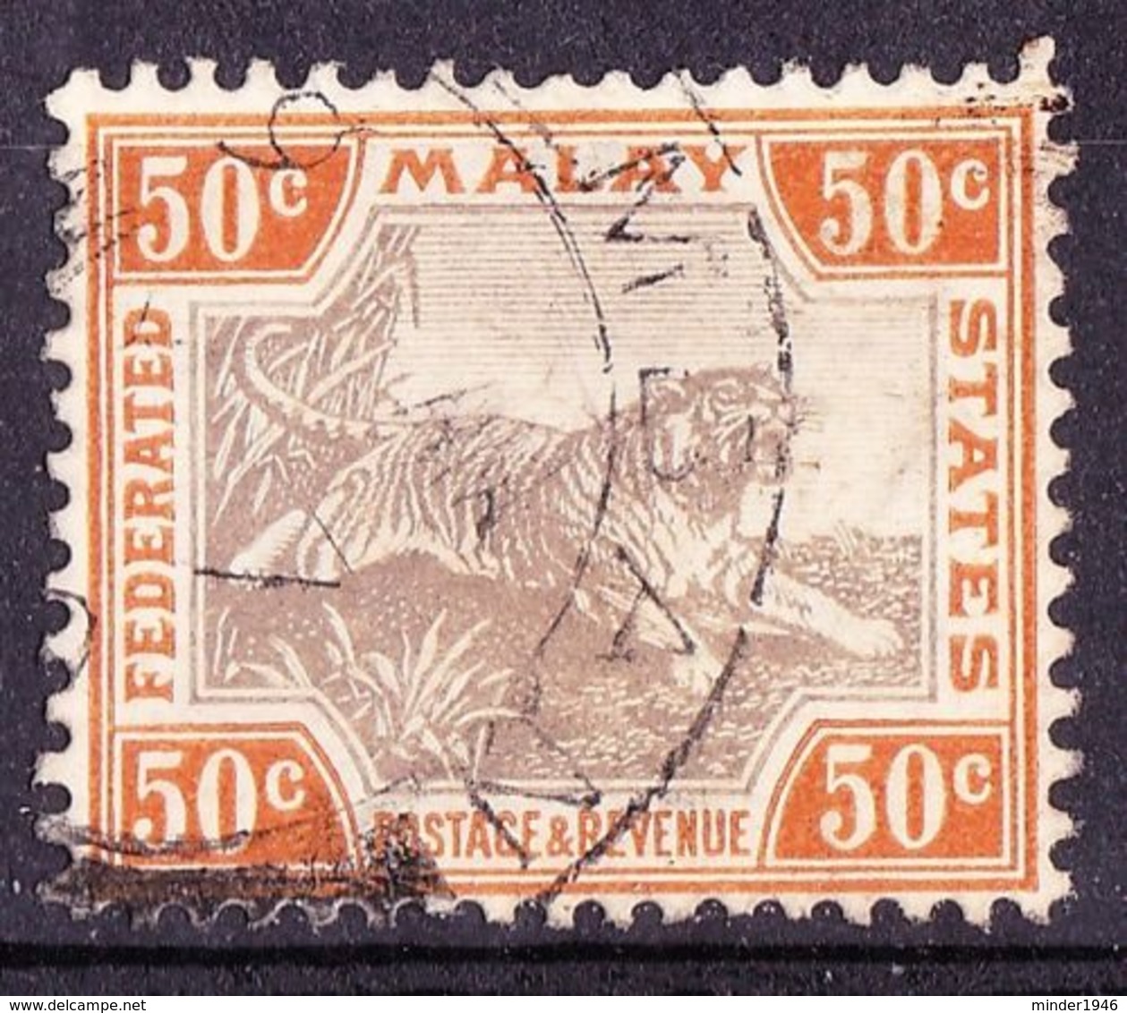 MALAYA 1906 50 Cents Grey-Brown & Orange-Brown SG47c Used - Malayan Postal Union